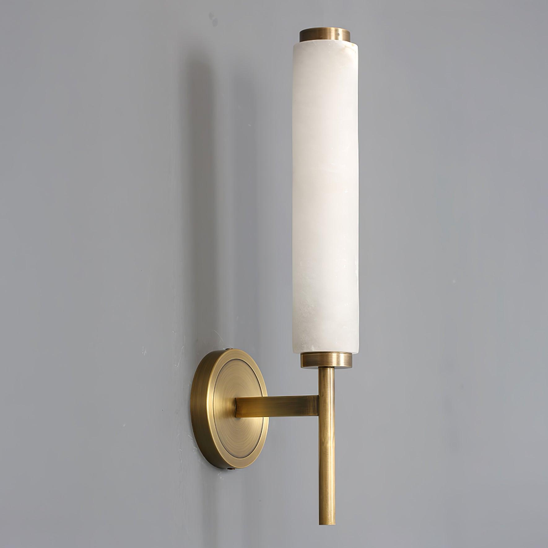 Jern Art-Déco-Wandleuchte aus Alabaster