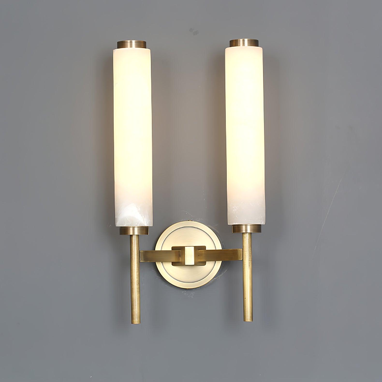 Jern Art-Déco-Wandleuchte aus Alabaster