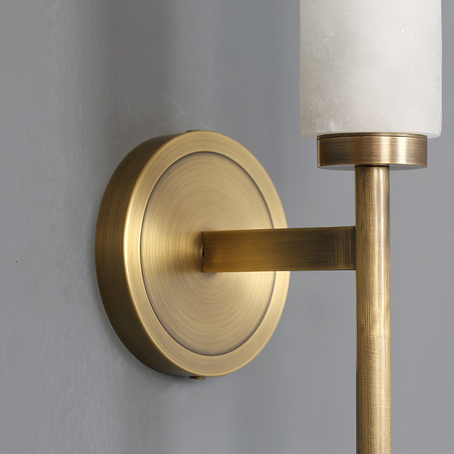 Jern Art-Déco-Wandleuchte aus Alabaster