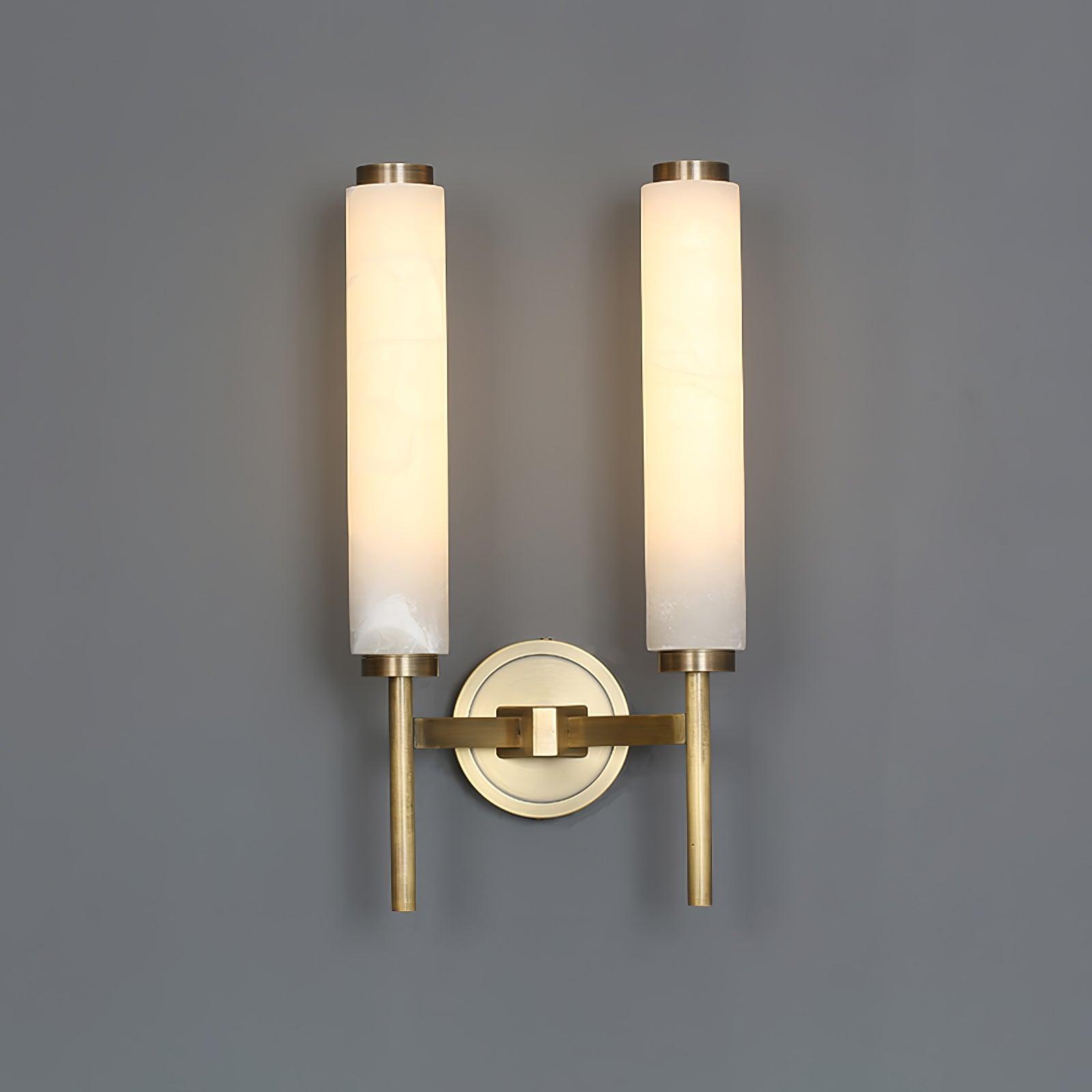 Jern Art-Déco-Wandleuchte aus Alabaster