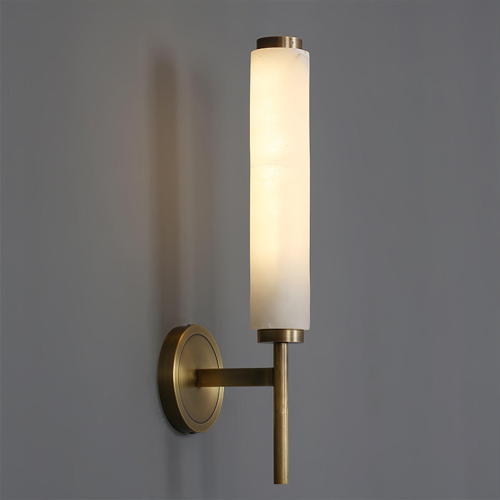 Jern Art-Déco-Wandleuchte aus Alabaster