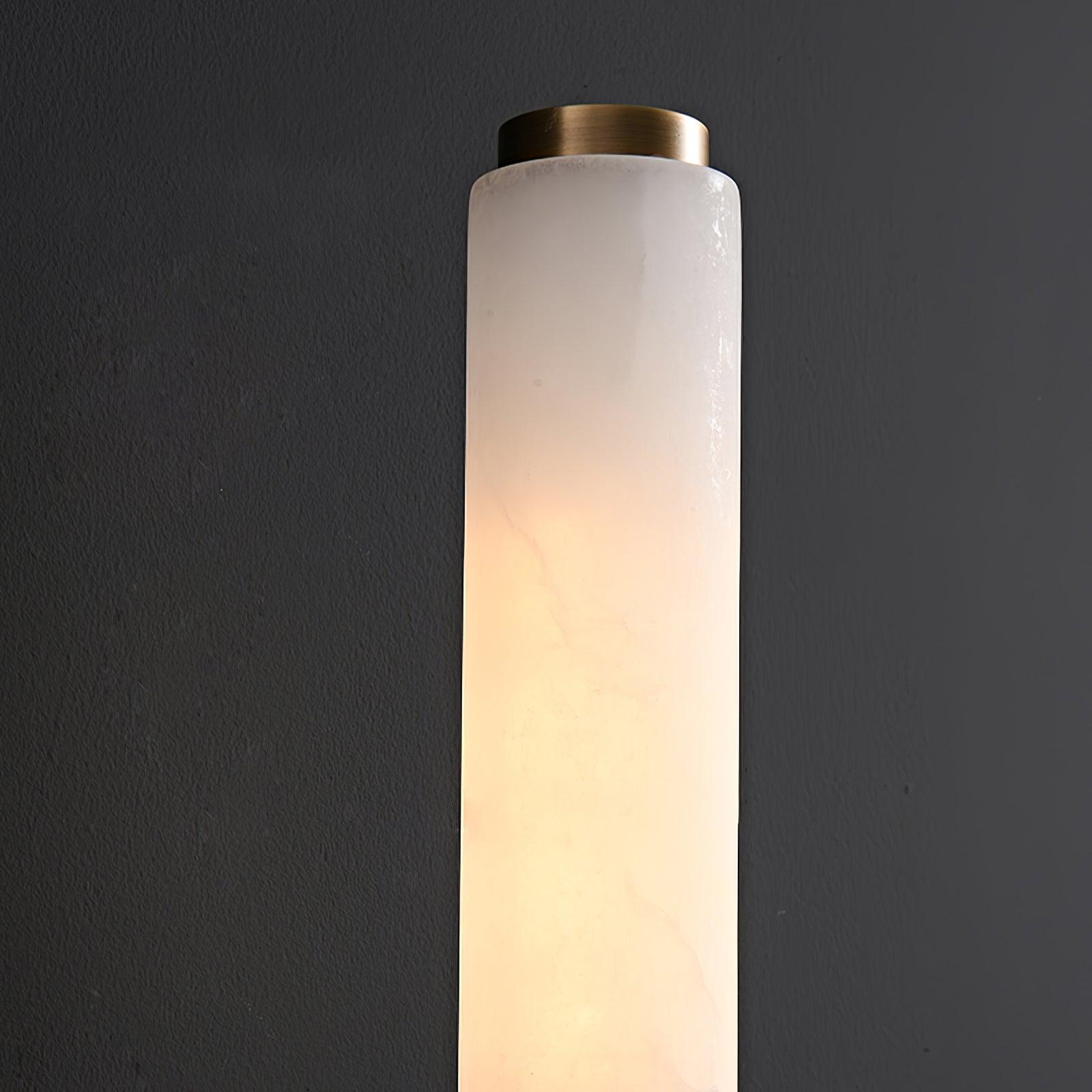 Jern Art-Déco-Wandleuchte aus Alabaster