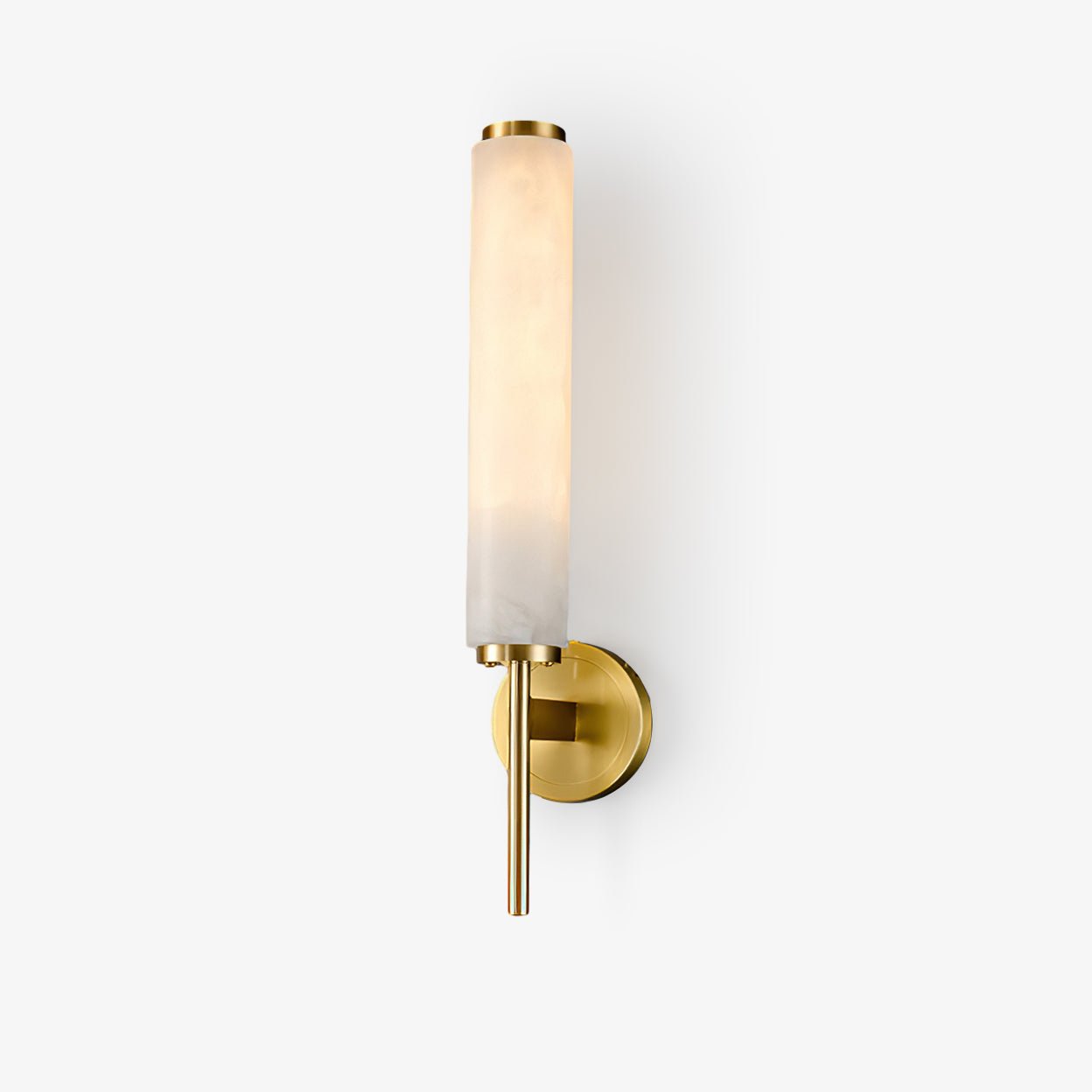 Jern Art-Déco-Wandleuchte aus Alabaster