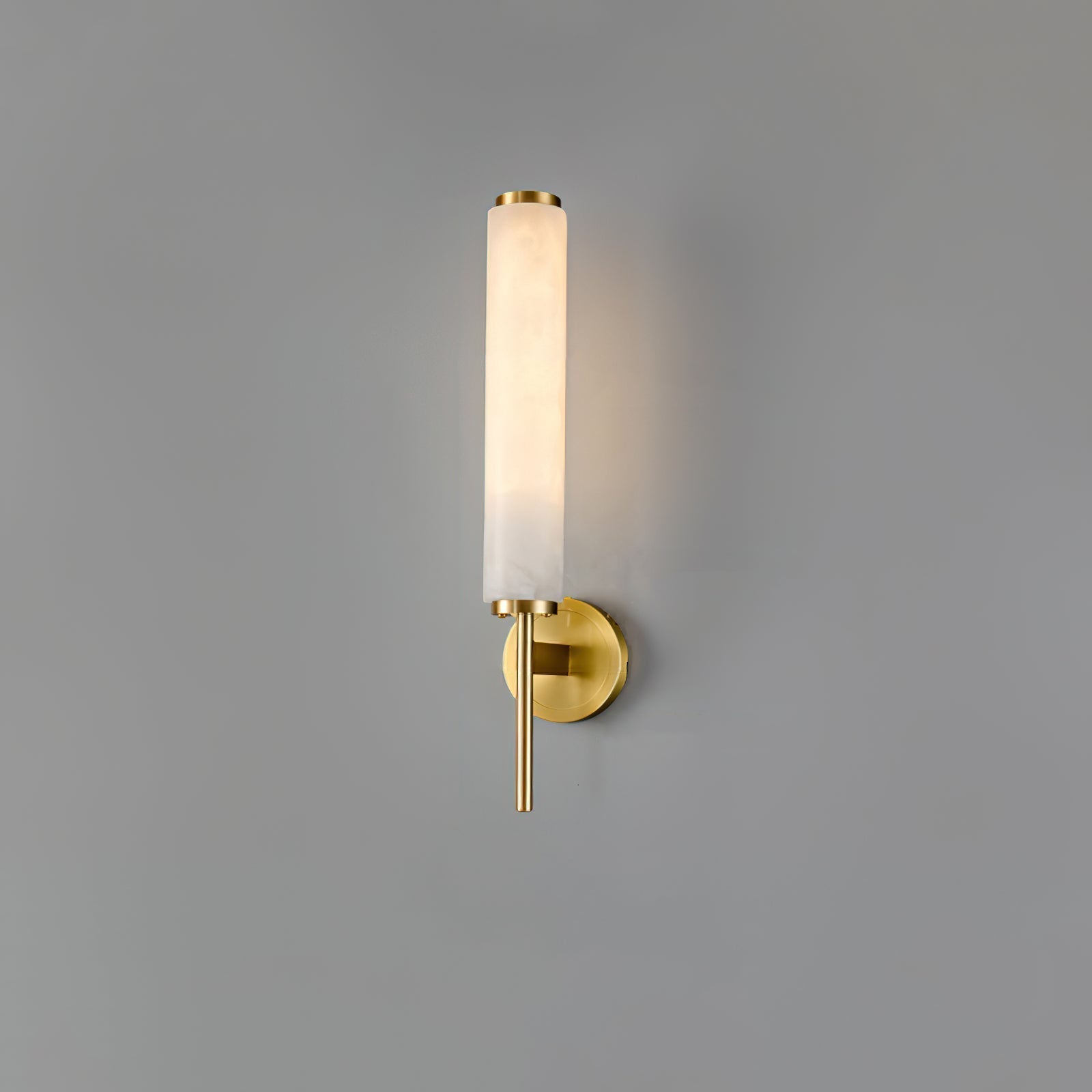 Jern Art-Déco-Wandleuchte aus Alabaster