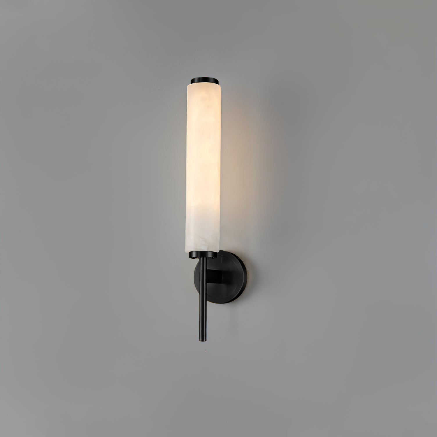 Jern Art-Déco-Wandleuchte aus Alabaster