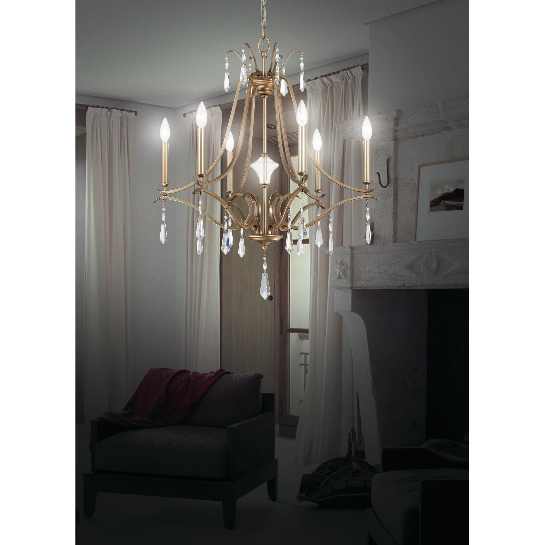 Lyra Postmoderner Luxus Kupfer-Kristall-Kronleuchter-Letslighting