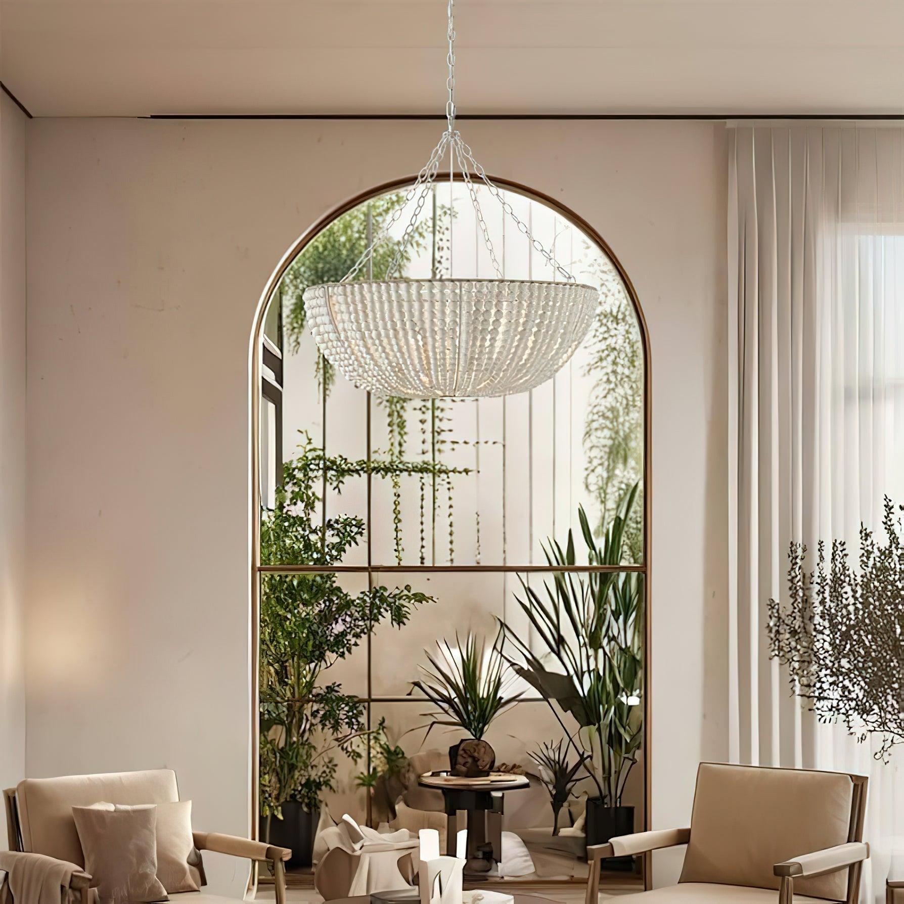 Colora Postmoderner Luxus Perlen Holz Kronleuchter-Letslighting
