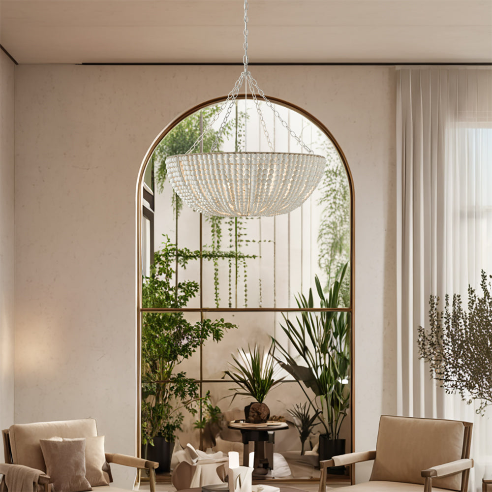 Colora Postmoderner Luxus Perlen Holz Kronleuchter-Letslighting