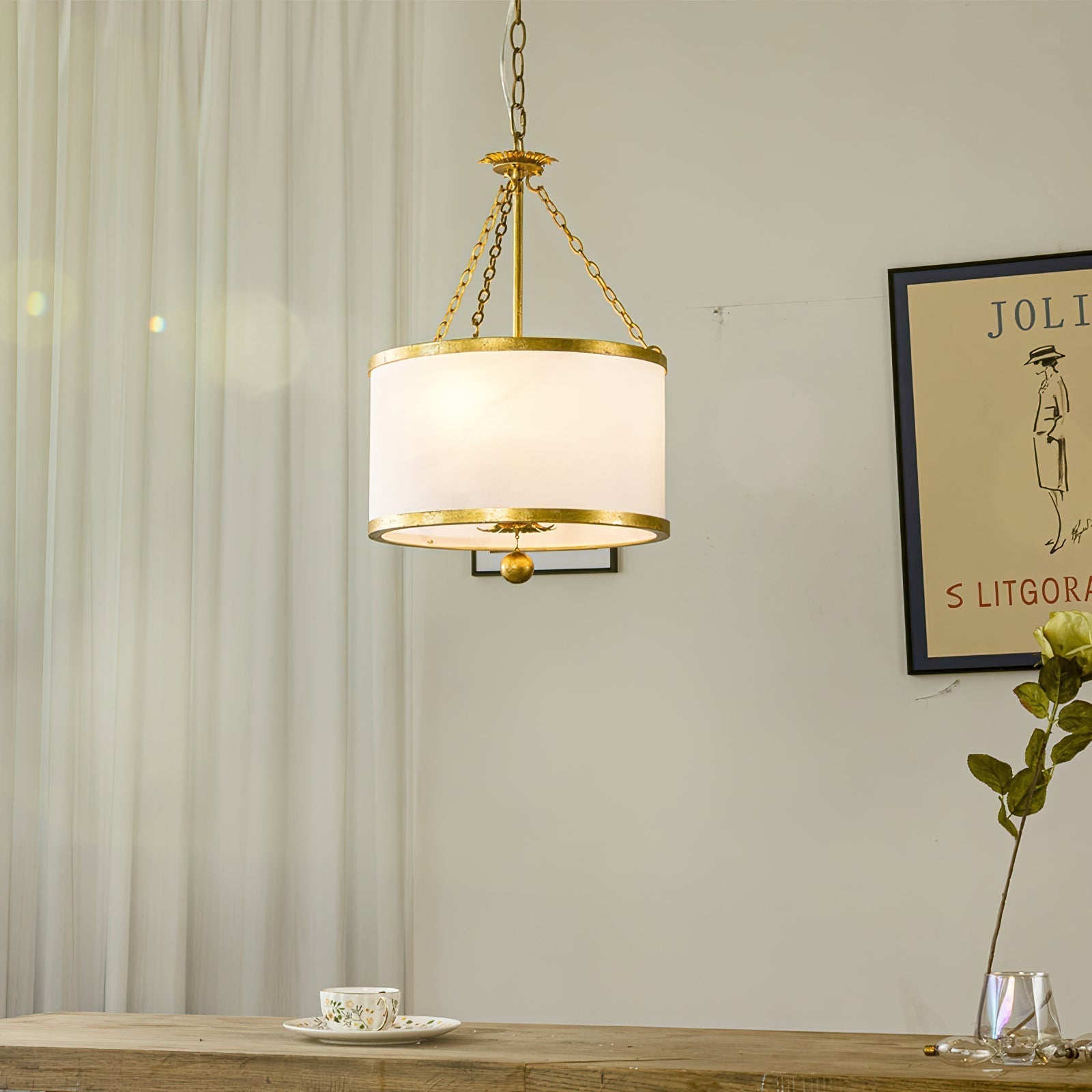 Helix Pendelleuchte Stoff Trommel Kreativität-Letslighting