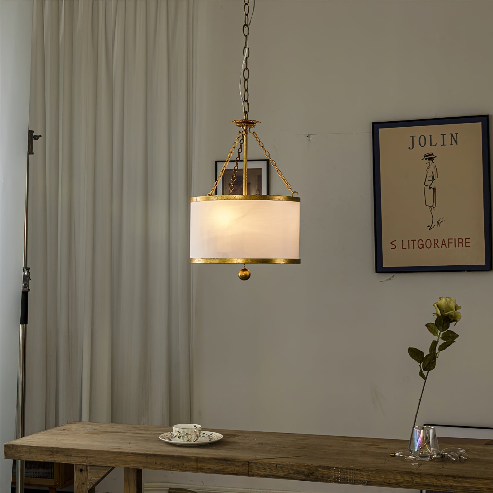 Helix Pendelleuchte Stoff Trommel Kreativität-Letslighting