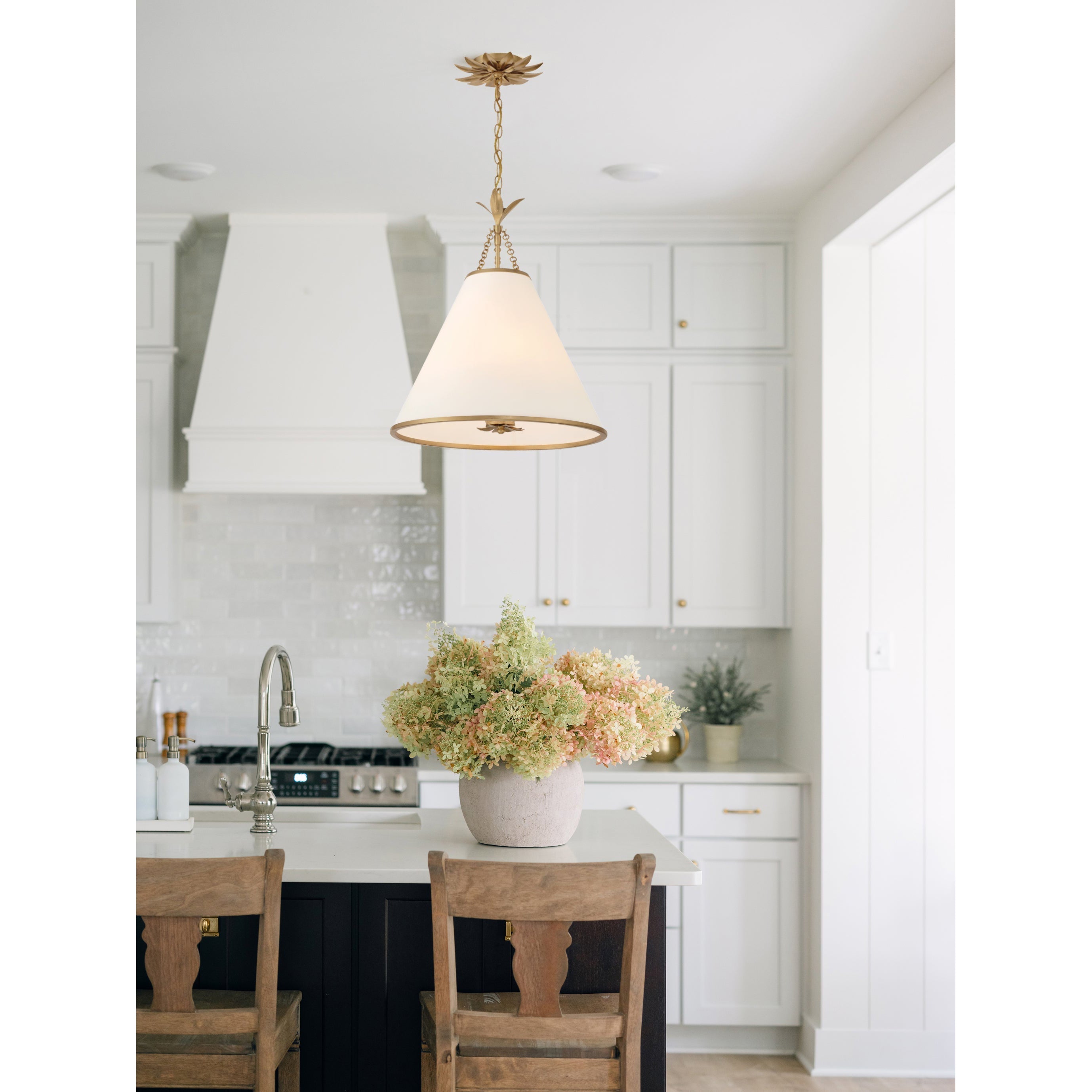 Aeon Modern Minimalist Brass Metal Fabric Pendant Lamp - Letslighting