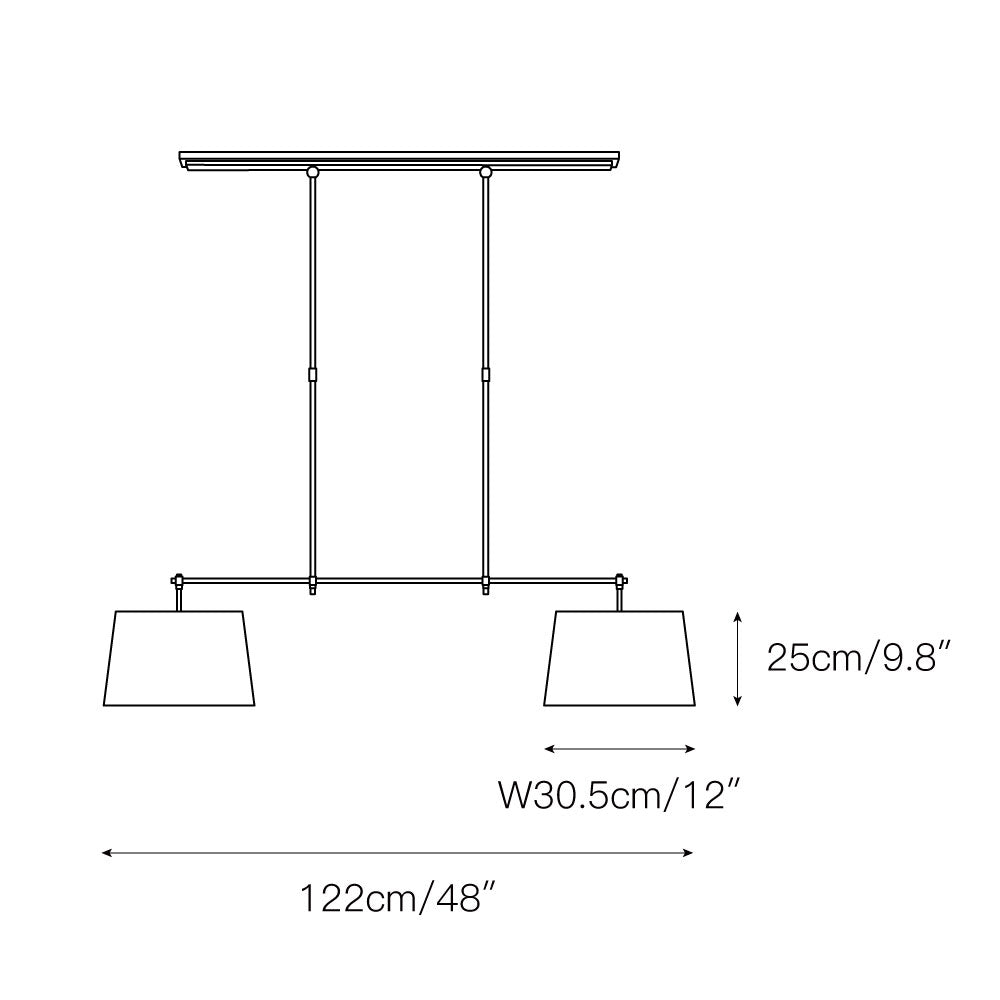 Kaleido Elegante lineare Pendelleuchte aus Messing und Stoff-Letslighting