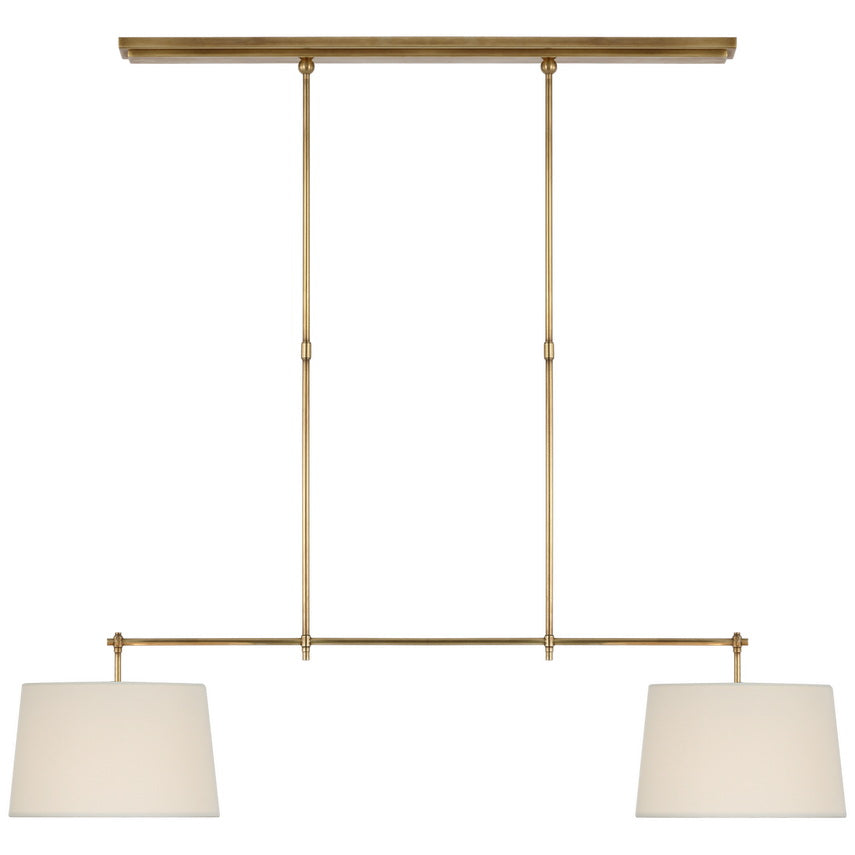 Kaleido Elegante lineare Pendelleuchte aus Messing und Stoff-Letslighting