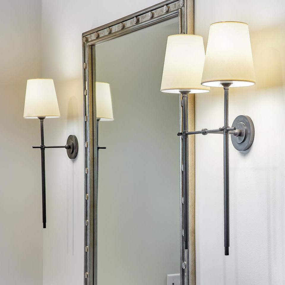 Platina Messing Stoff Wandleuchte-Letslighting