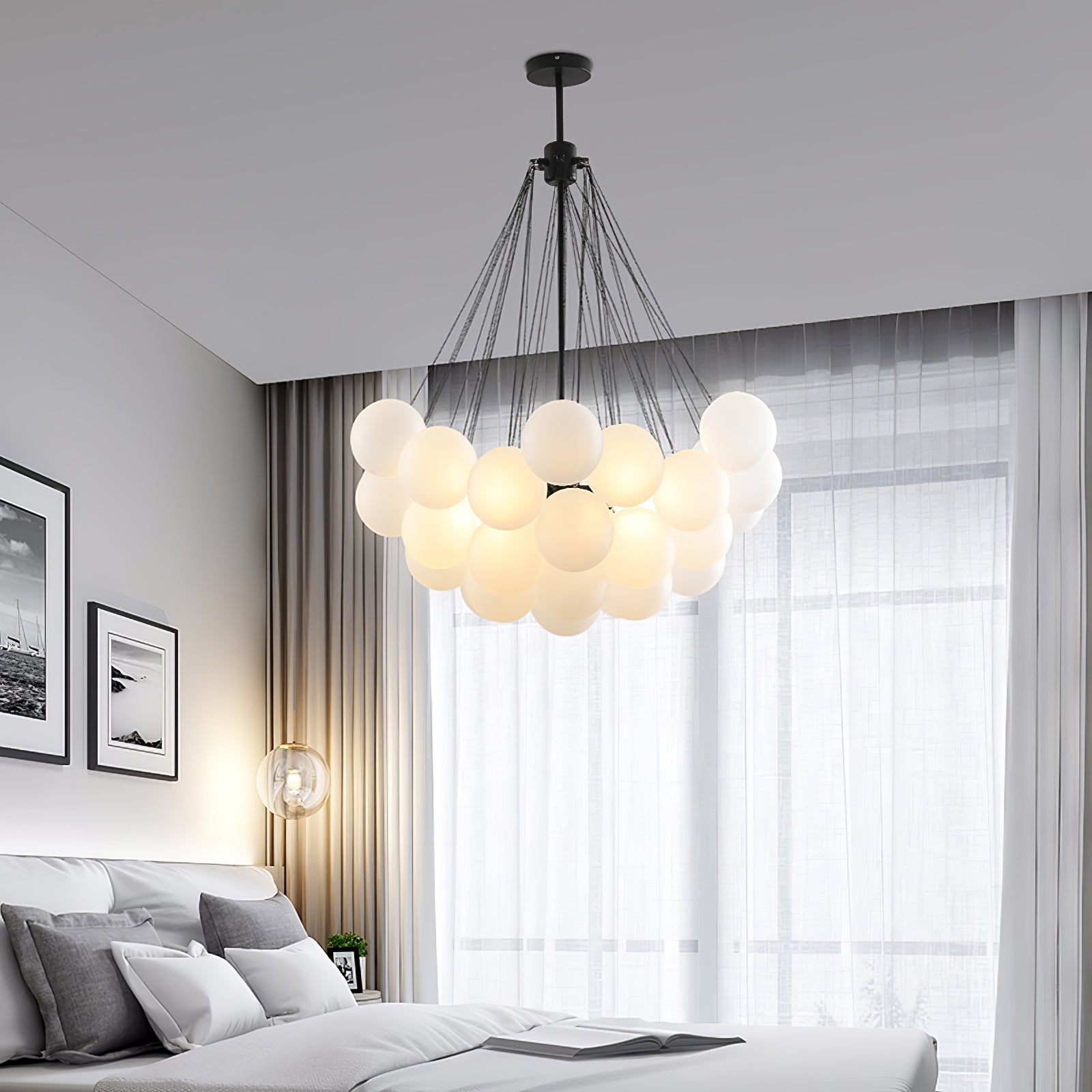 Lustra Kronleuchter Bubble Milchglas-Letslighting