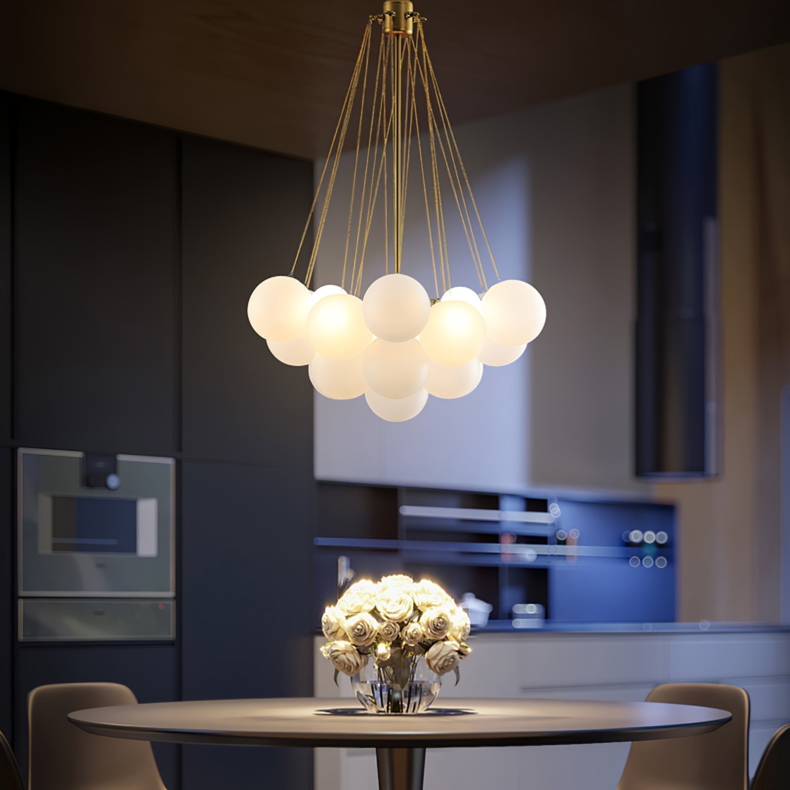 Lustra Kronleuchter Bubble Milchglas-Letslighting