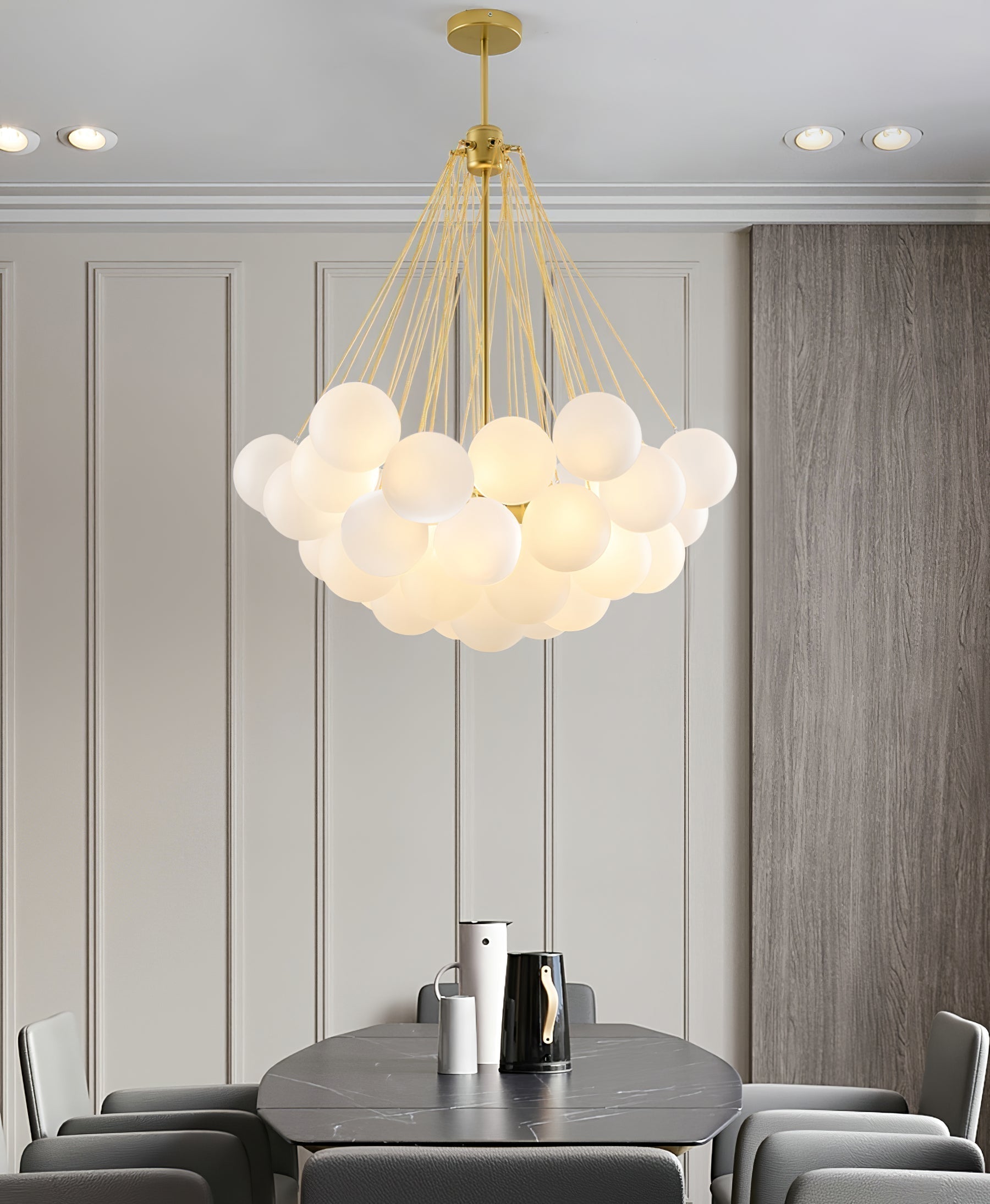 Lustra Kronleuchter Bubble Milchglas-Letslighting