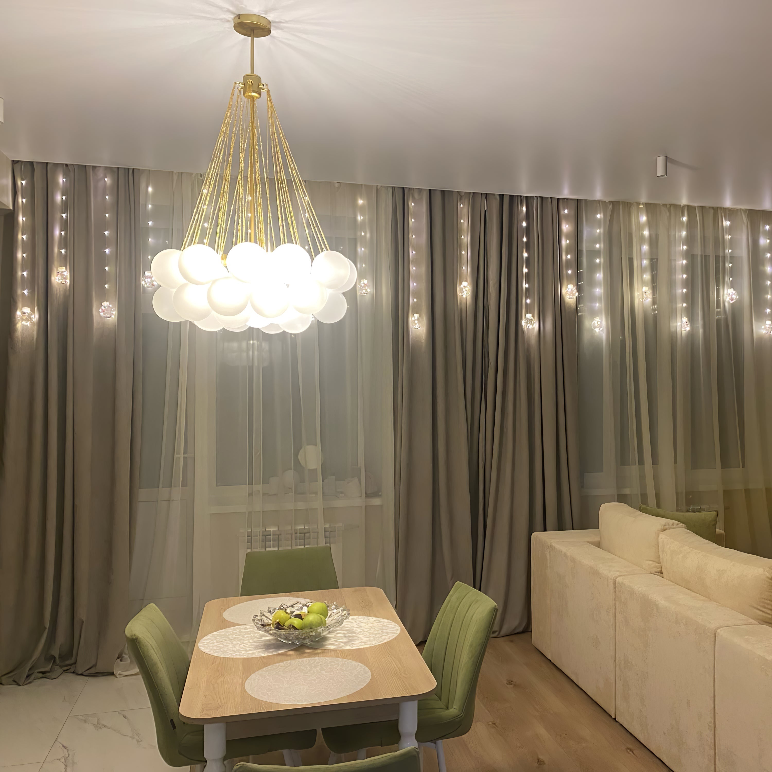Lustra Kronleuchter Bubble Milchglas-Letslighting