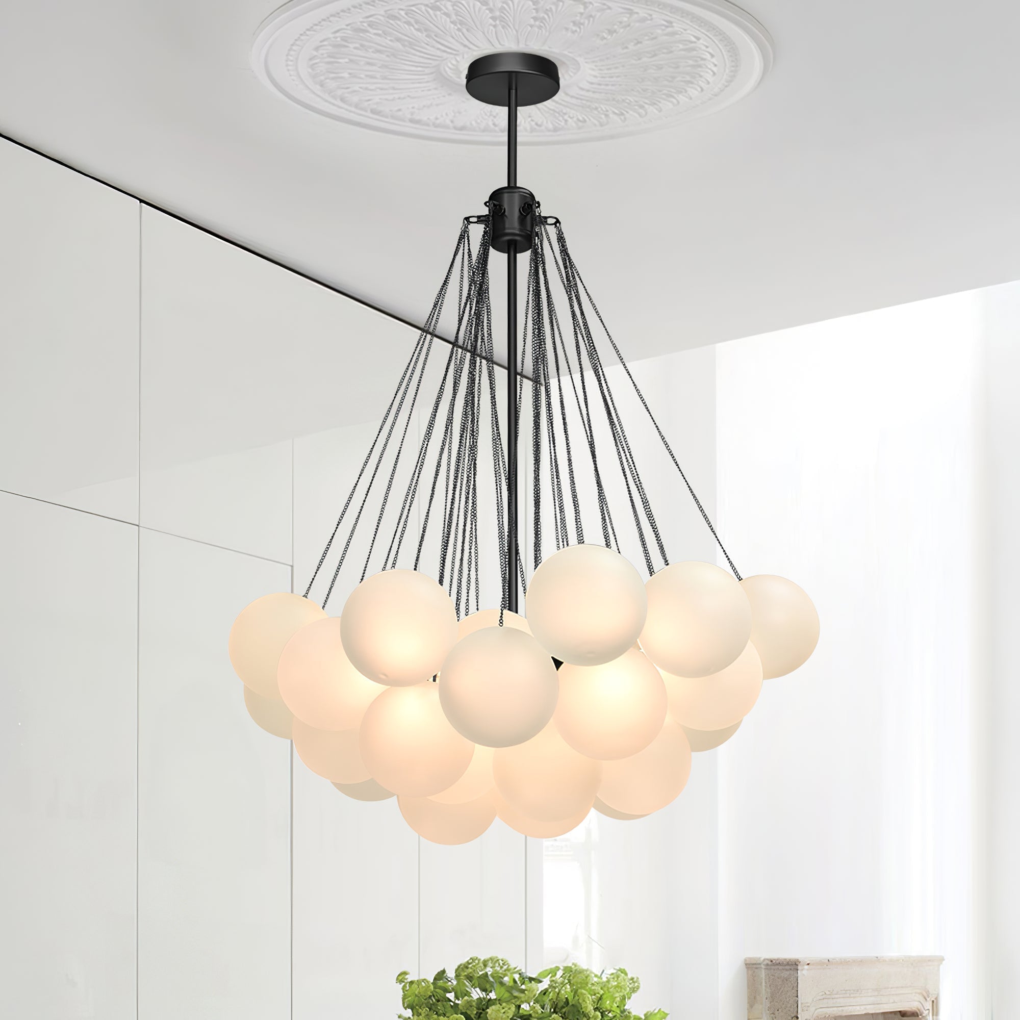 Lustra Kronleuchter Bubble Milchglas-Letslighting