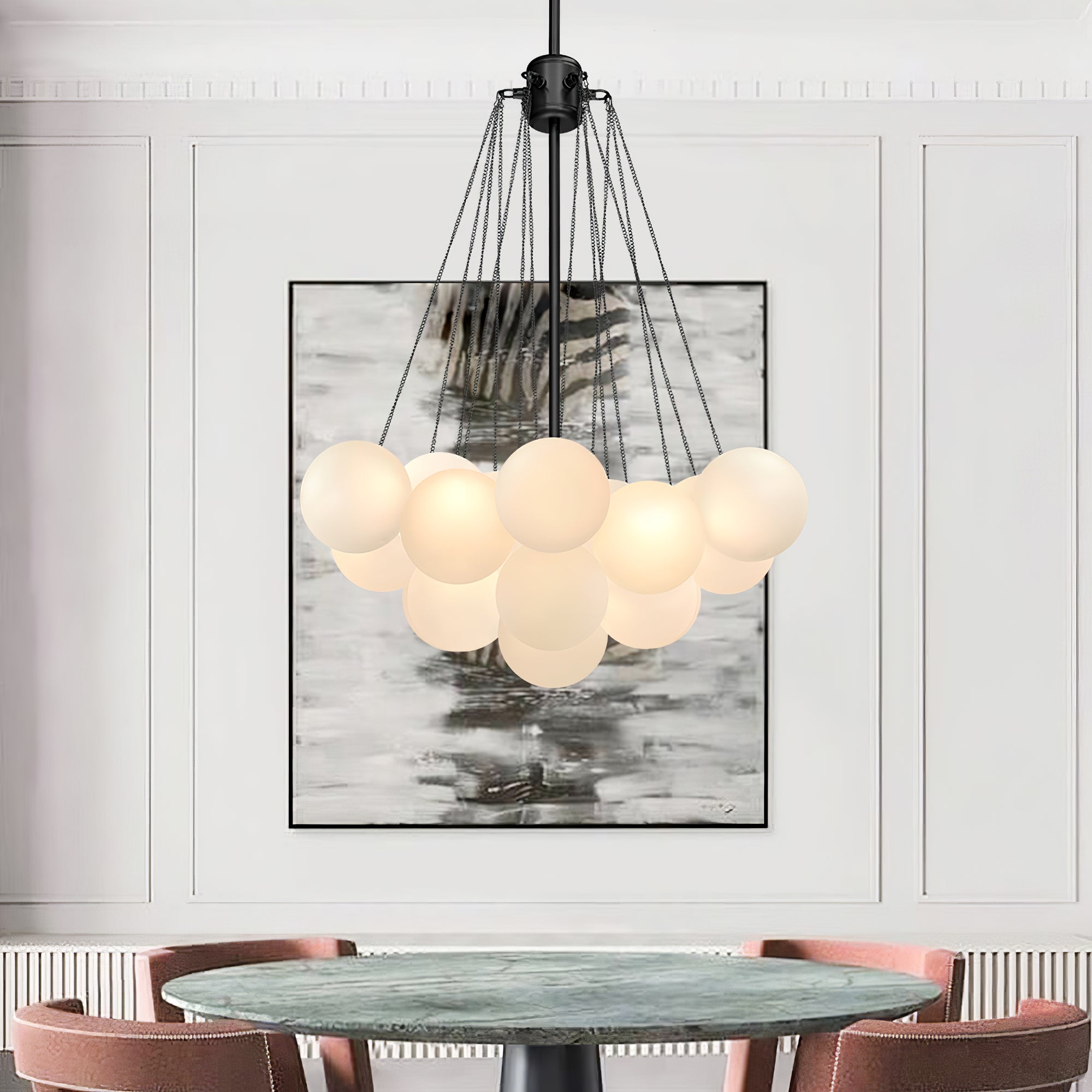 Lustra Kronleuchter Bubble Milchglas-Letslighting