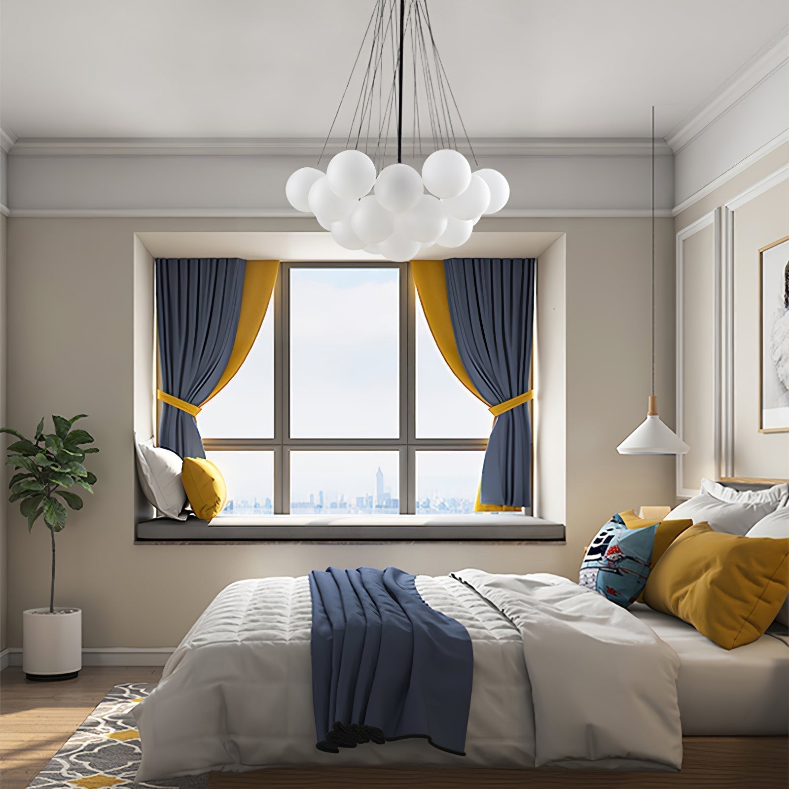 Lustra Kronleuchter Bubble Milchglas-Letslighting
