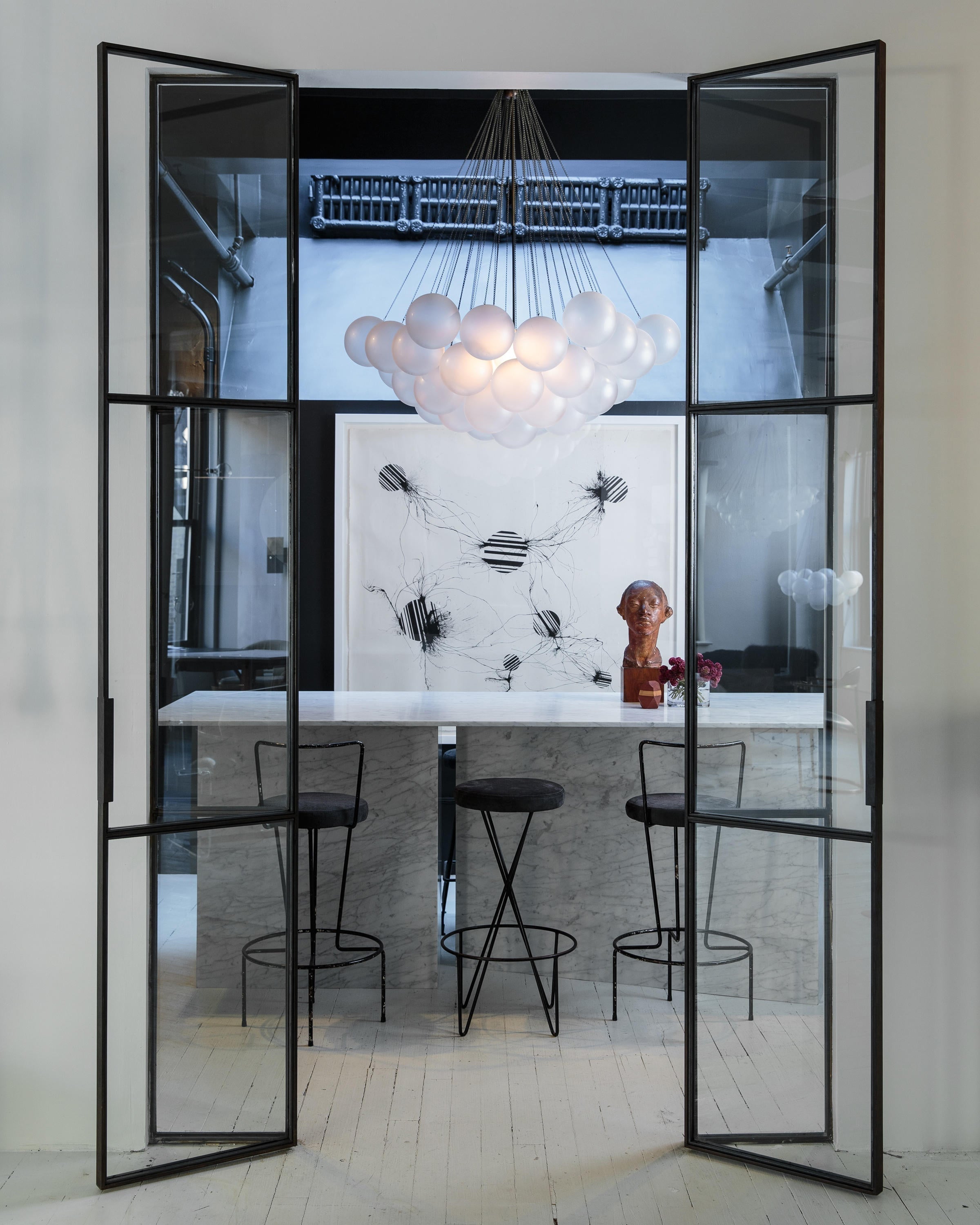 Lustra Kronleuchter Bubble Milchglas-Letslighting