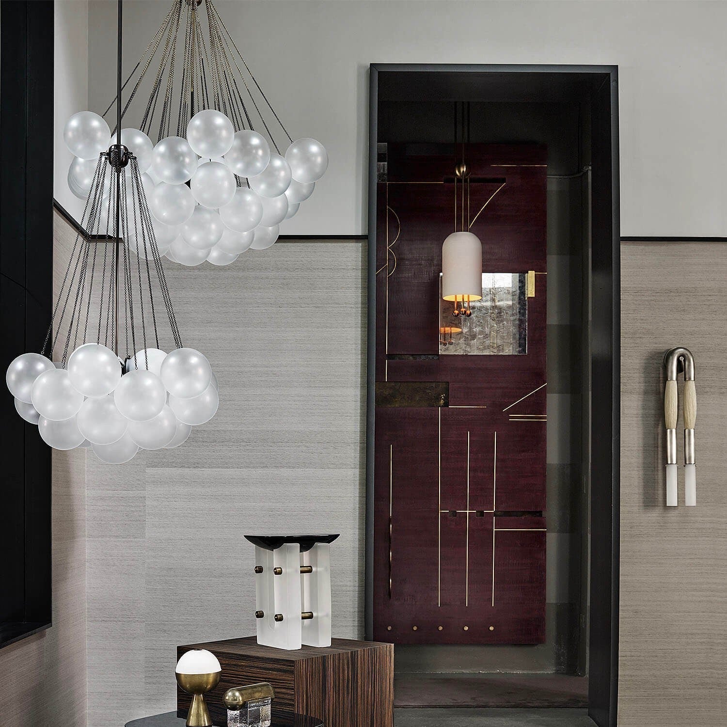 Lustra Kronleuchter Bubble Milchglas-Letslighting