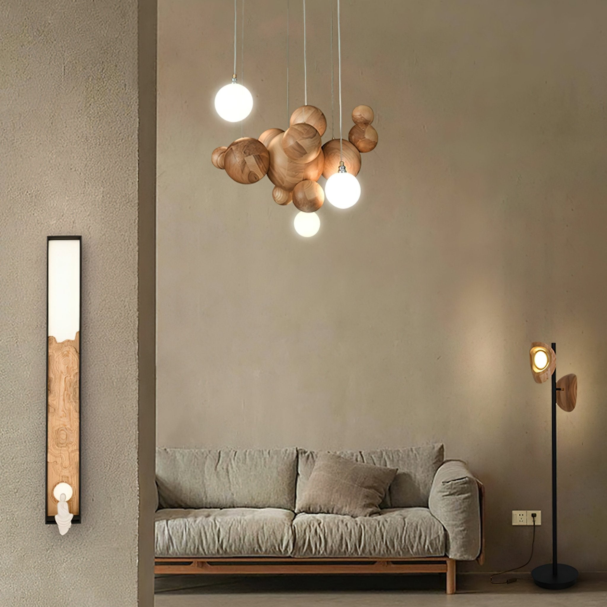 Lustra Kronleuchter Holz Blase Ball Cluster-Letslighting