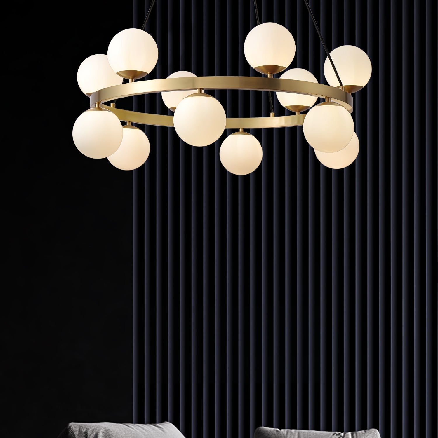 Lustra Kronleuchter Globus Messingring-Letslighting