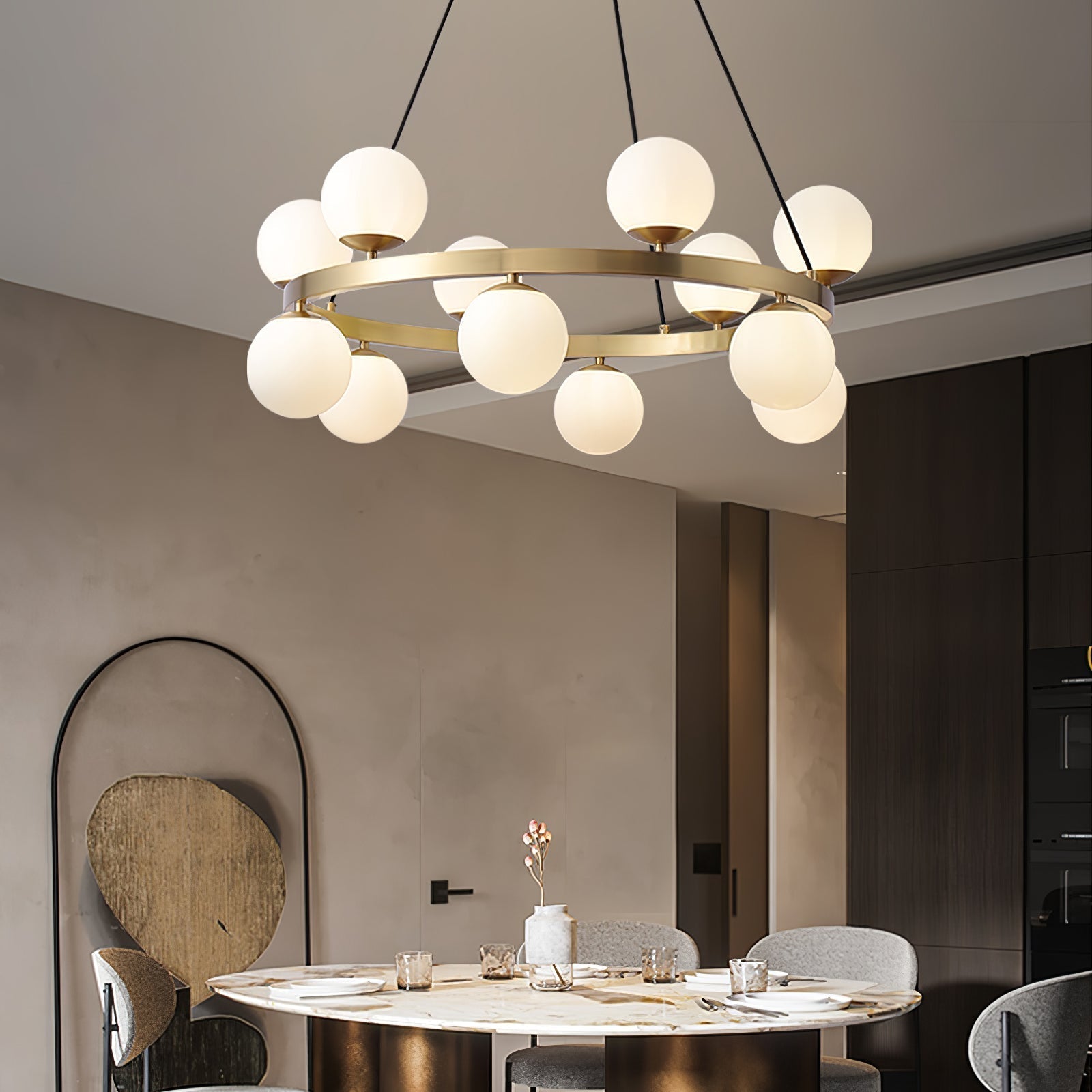 Lustra Kronleuchter Globus Messingring-Letslighting