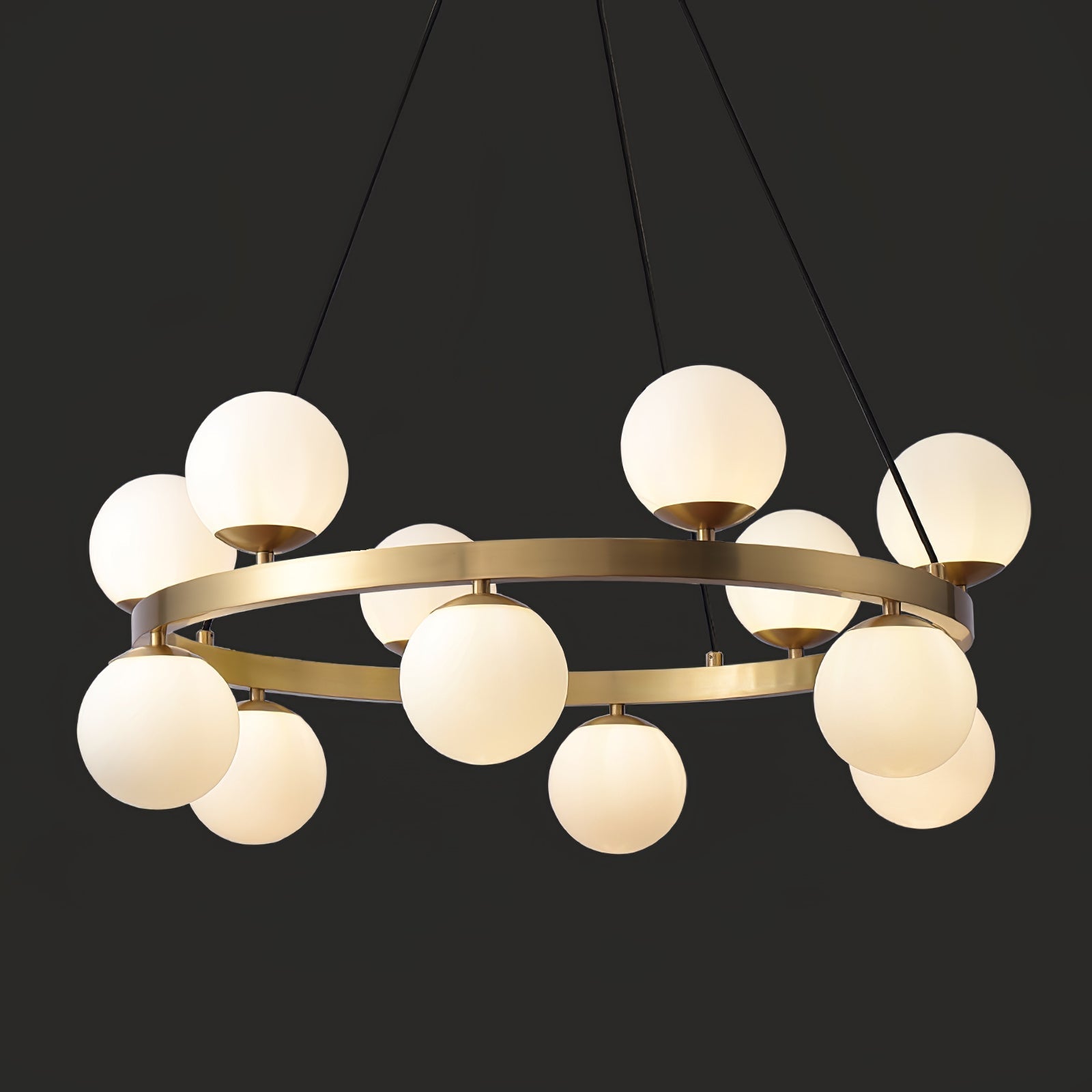 Lustra Kronleuchter Globus Messingring-Letslighting