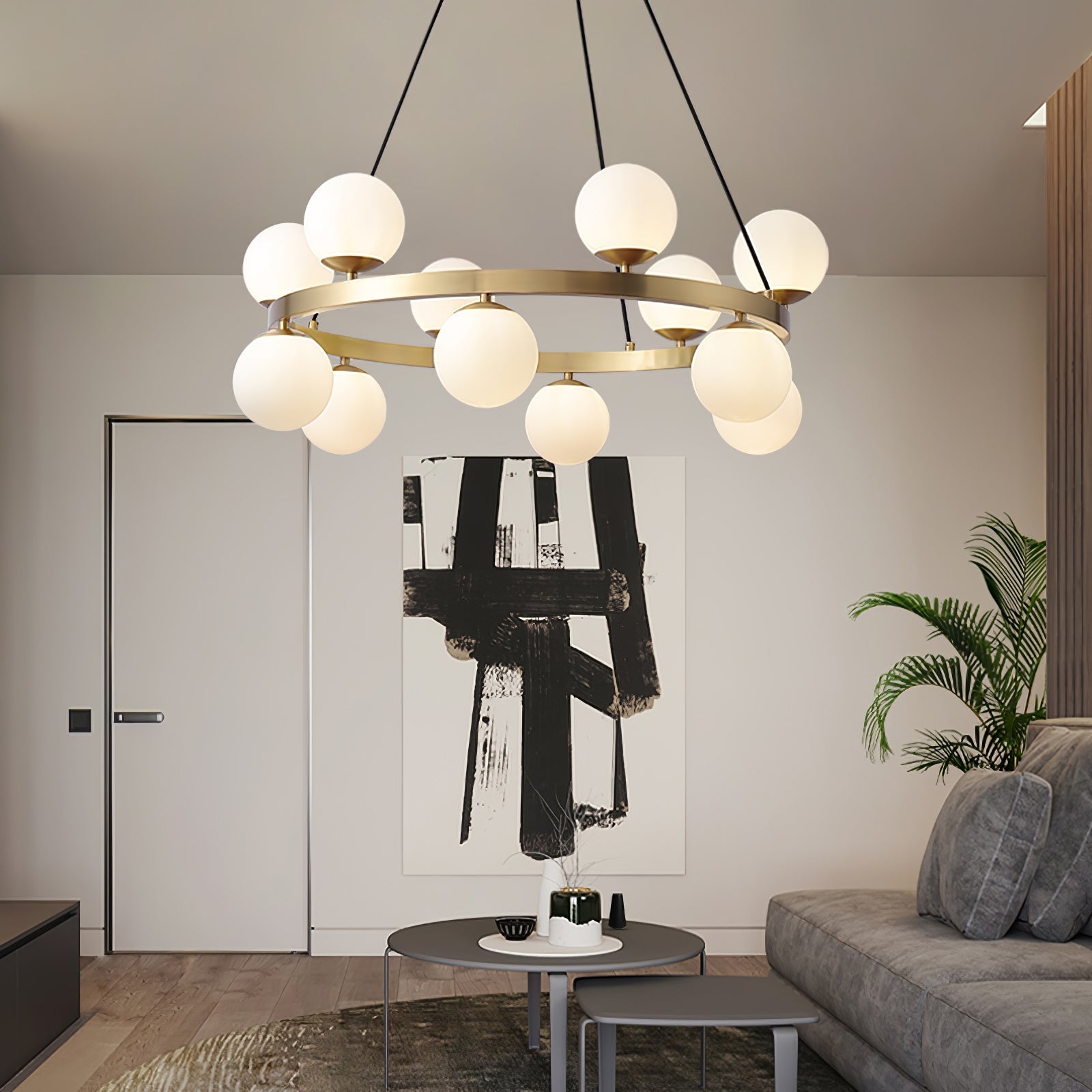 Lustra Kronleuchter Globus Messingring-Letslighting