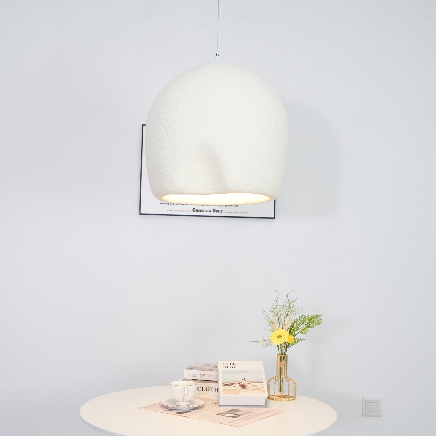 Solara Wabi-Sabi Pendelleuchte Gips Abgerundete Kuppel-Letslighting