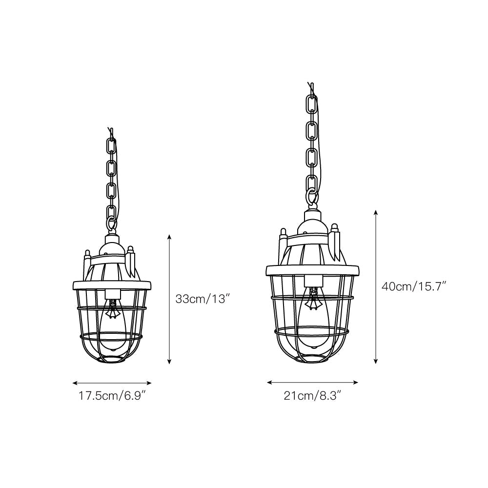 Celest Vintage Industrial Käfig Glas Pendelleuchte-Letslighting