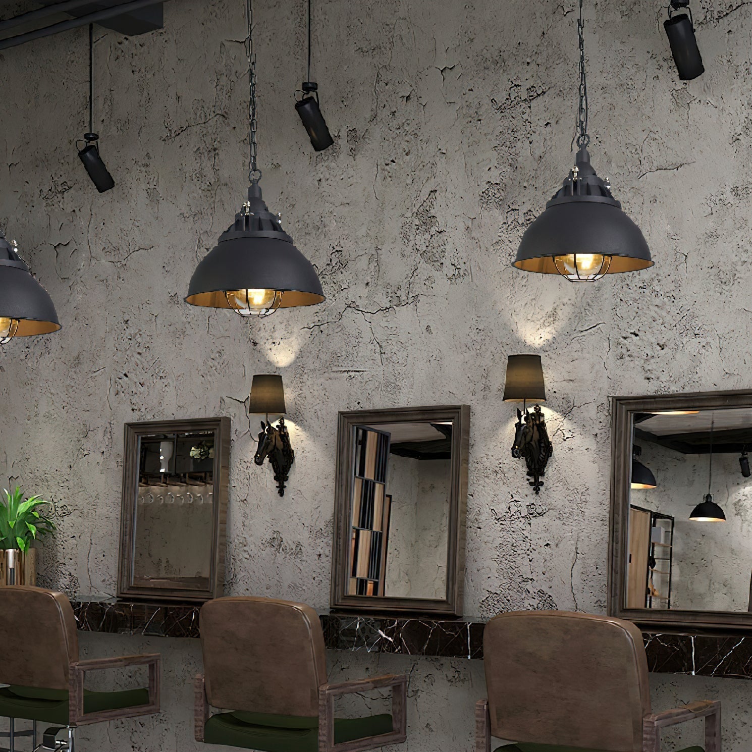 Celest Vintage Industrial Käfig Glas Pendelleuchte-Letslighting