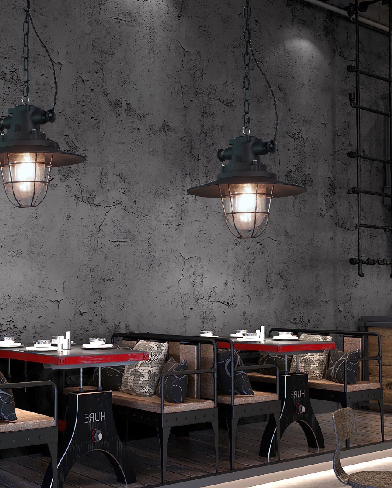 Celest Vintage Industrial Käfig Glas Pendelleuchte-Letslighting