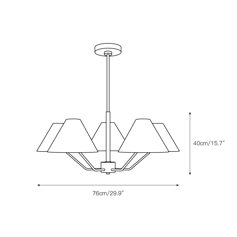 Vortex Traditional Vintage Industrial Fabric Chandelier - Letslighting