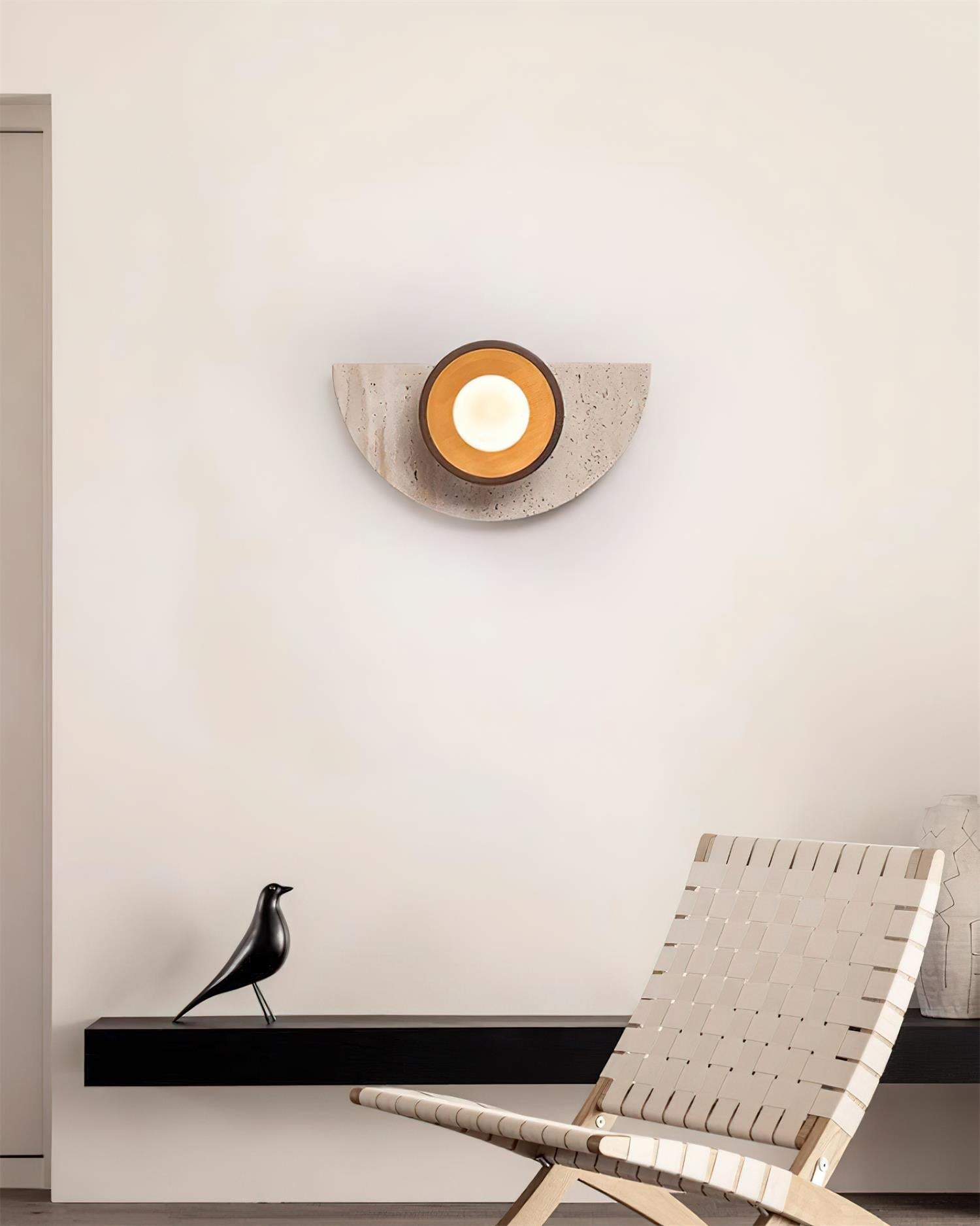 Solaro Wall Lamp Travertine Half-moon Design - Letslighting