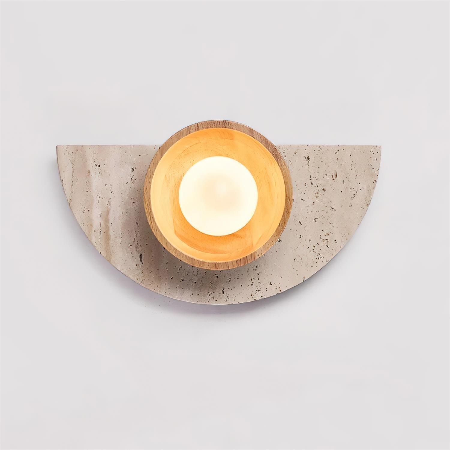 Solaro Wall Lamp Travertine Half-moon Design - Letslighting