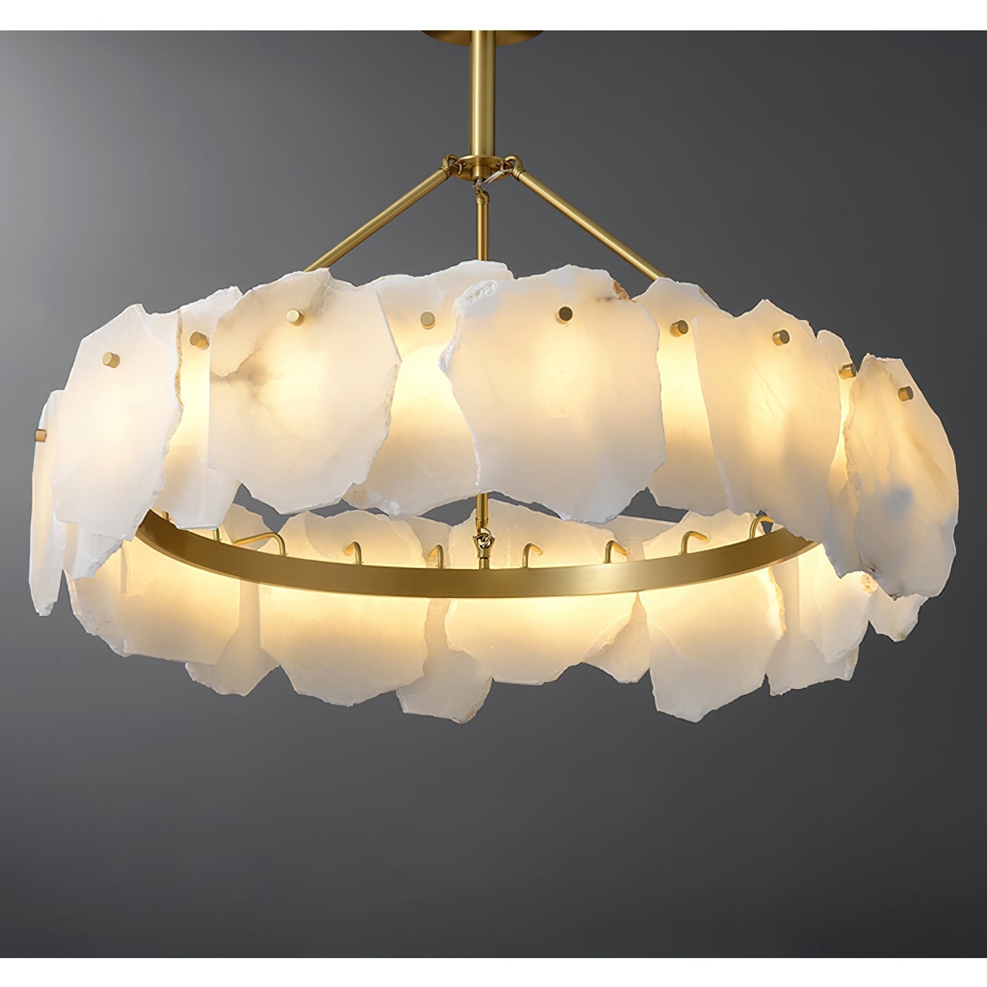 Cryon Postmodern Luxury Brass Alabaster Chandelier - Letslighting