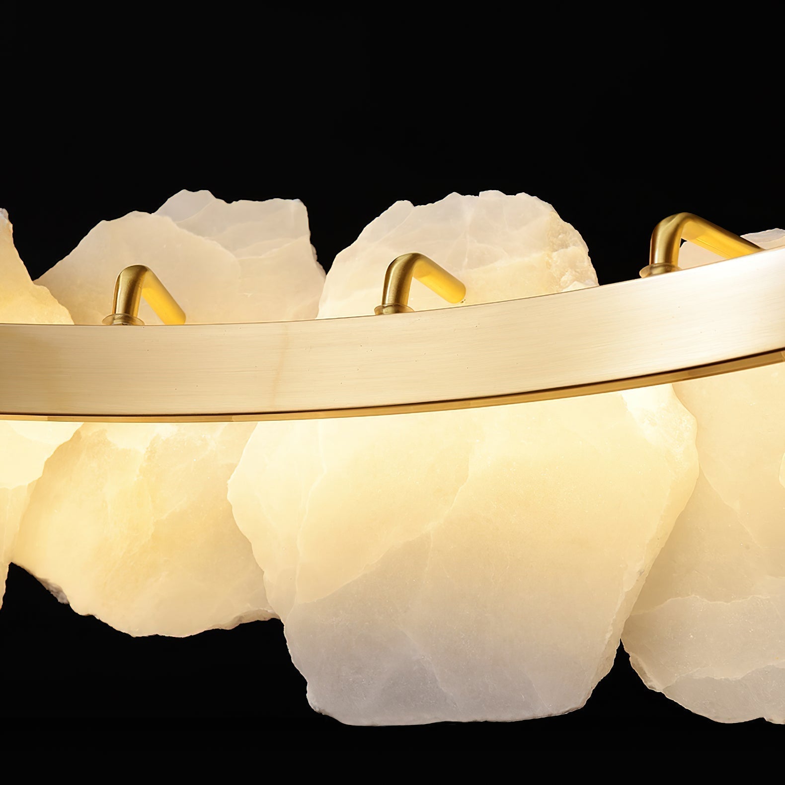 Alora Postmodern Luxury Round Brass Marble Chandelier - Letslighting