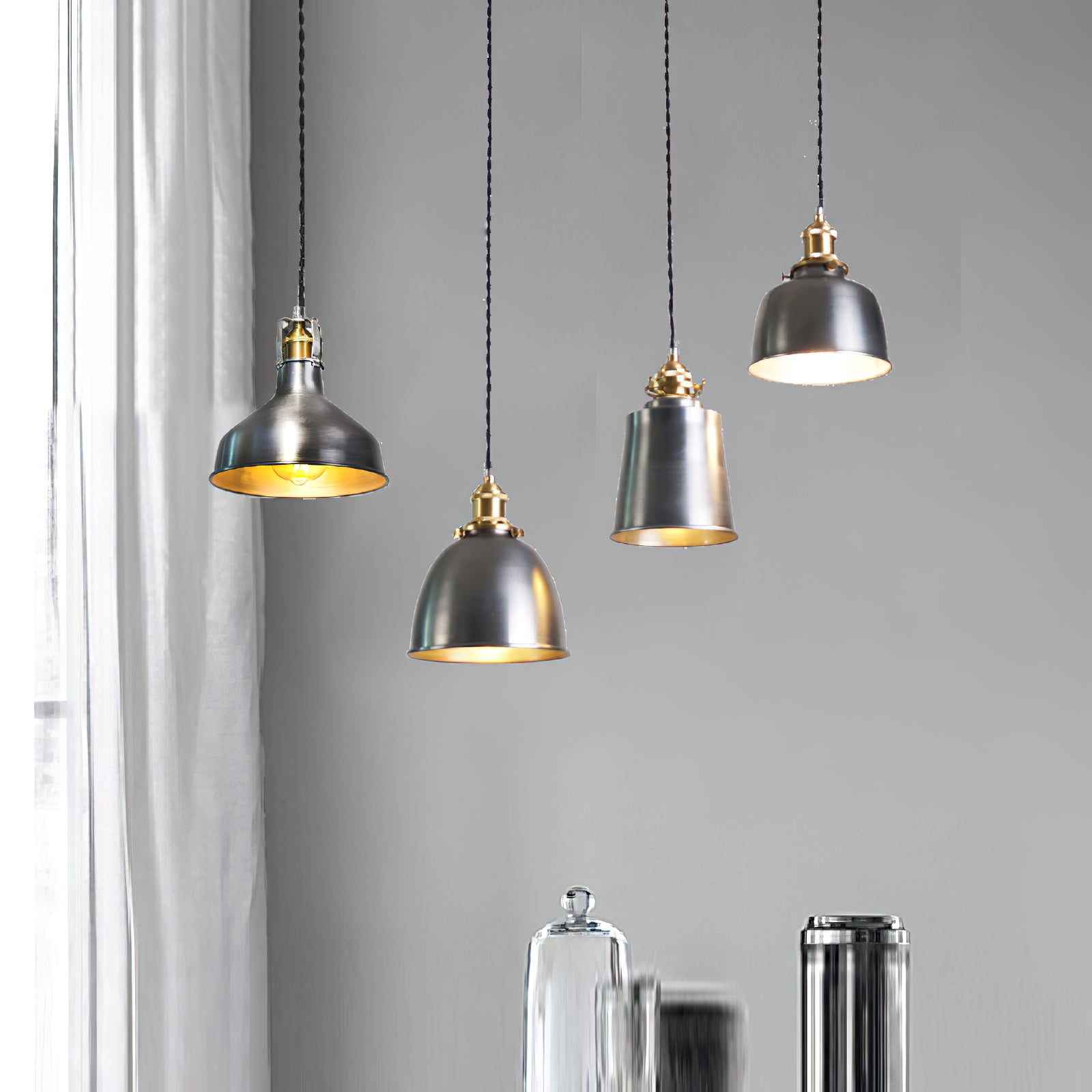 Radius Vintage Industrial Messing Pendelleuchte-Letslighting