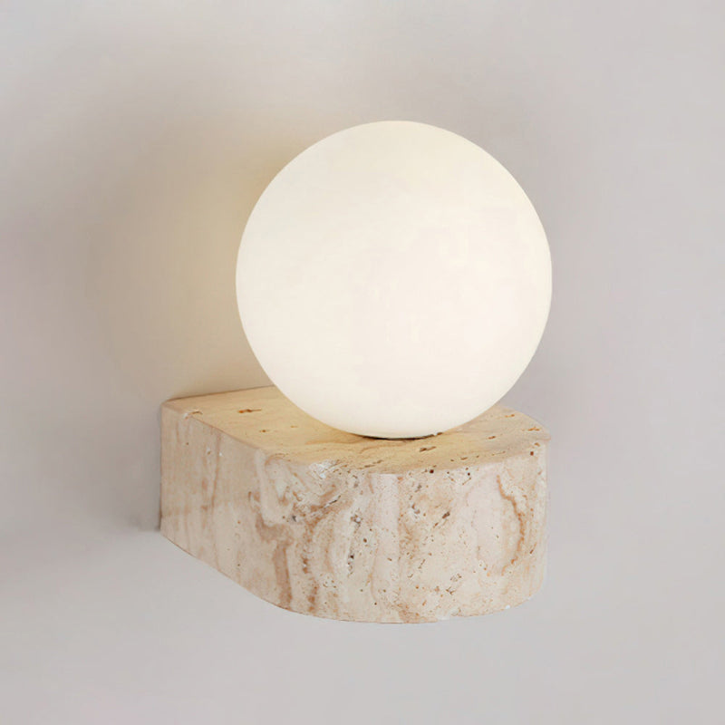 Symph Modern Minimalist Travertine Glass Wall Lamp - Letslighting