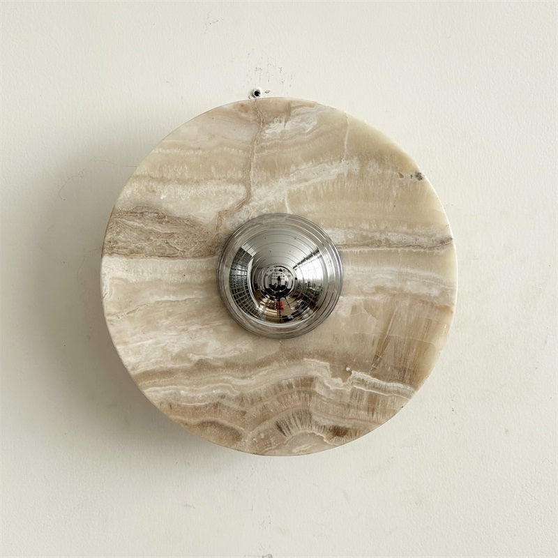 Alba Modern Minimalist Chrome Marble Metal Wall Lamp - Letslighting