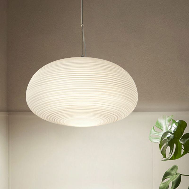 Ritta Designer Einfache LED Pendelleuchte Weiß Schlafzimmer Glas/Metall 3 Größen-Letslighting
