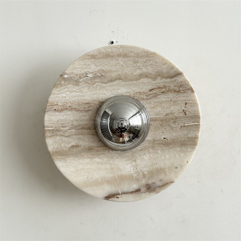 Alba Modern Minimalist Chrome Marble Metal Wall Lamp - Letslighting