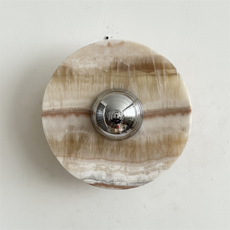 Alba Modern Minimalist Chrome Marble Metal Wall Lamp - Letslighting