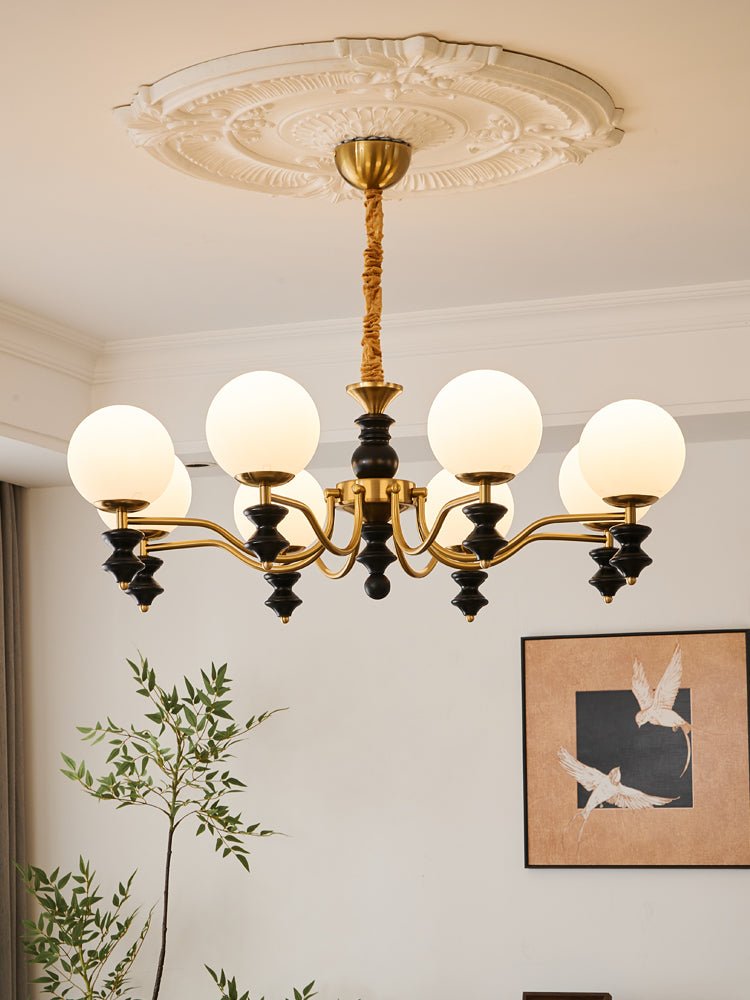 Ordore Traditioneller Eleganter Kronleuchter aus Vintage-Holz-Letslighting