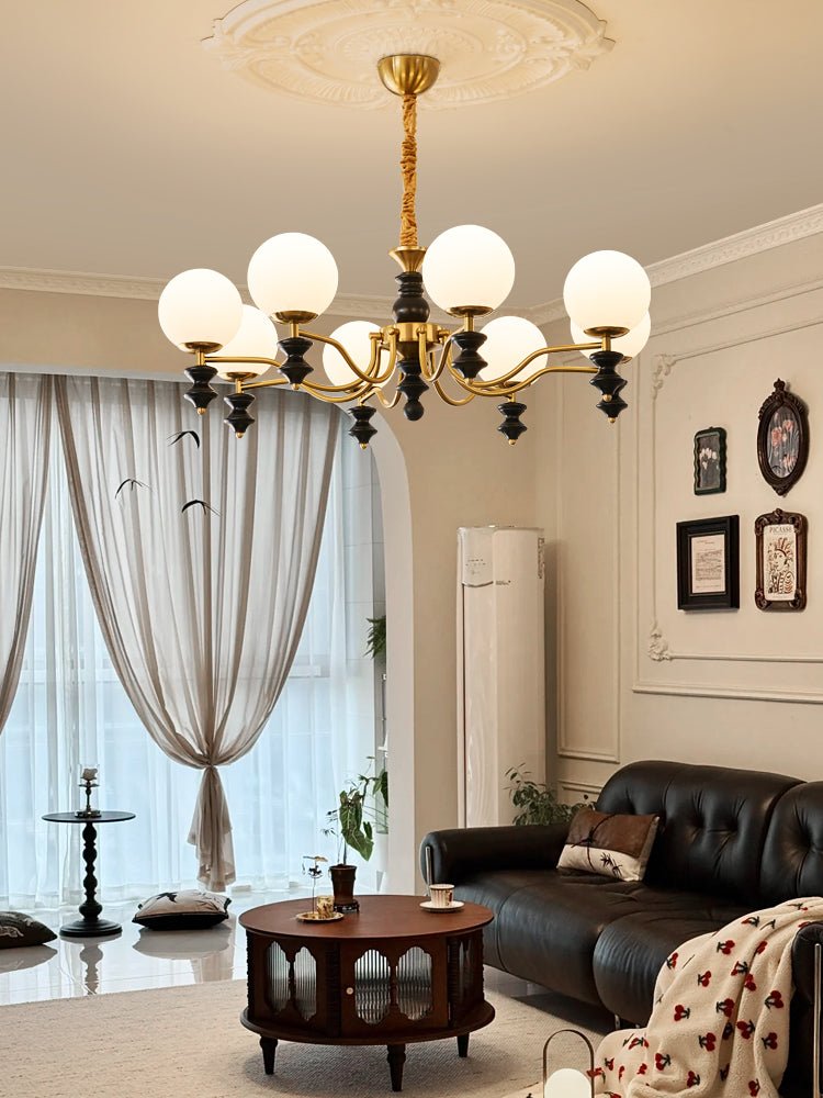 Ordore Traditioneller Eleganter Kronleuchter aus Vintage-Holz-Letslighting