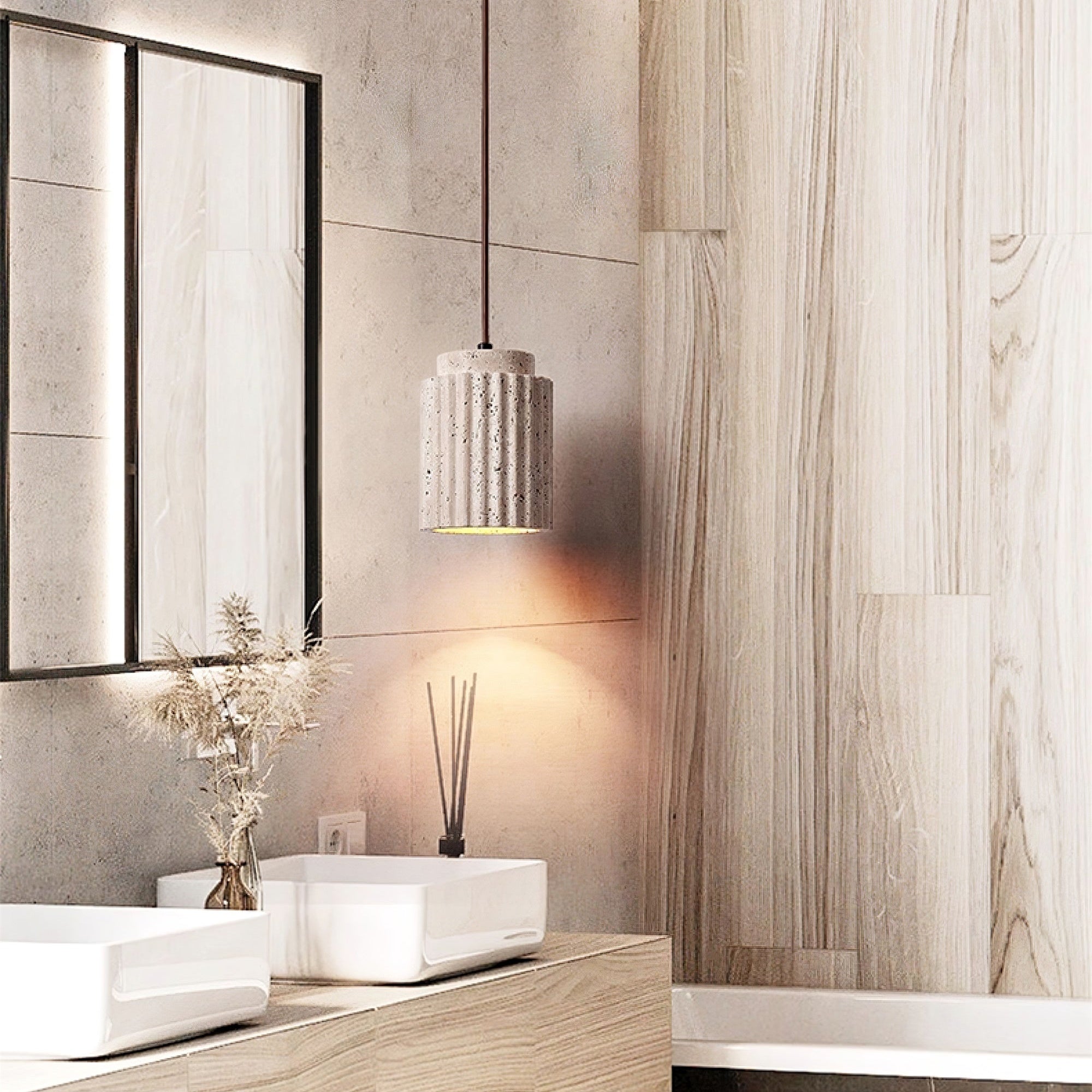 Mysolel Travertine Pendant Light - Neutralighting